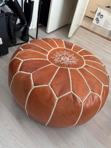 Marrakech leren poef - Echt leer beschikbaar voor biedingen