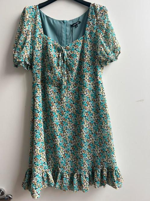 DENNY ROSE jurkje turquoise bloemetjes mt 38, 40 en 42, Kleding | Dames, Jurken, Nieuw, Boven de knie, Verzenden