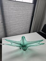 Mooie blauw-groene glasgeblazen schaal, Antiek en Kunst, Ophalen
