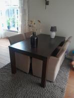 eettafel met stoelen, Huis en Inrichting, Ophalen, Gebruikt, Koloniaals, 50 tot 100 cm