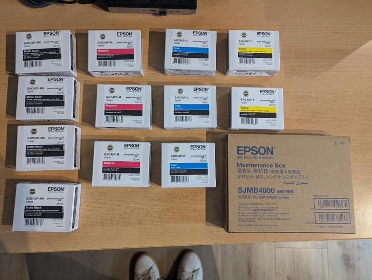 Epson CW-C4000e / CW-C4010e inkt cartridges + onderhoudsdoos, Computers en Software, Printerbenodigdheden, Nieuw, Cartridge, Ophalen