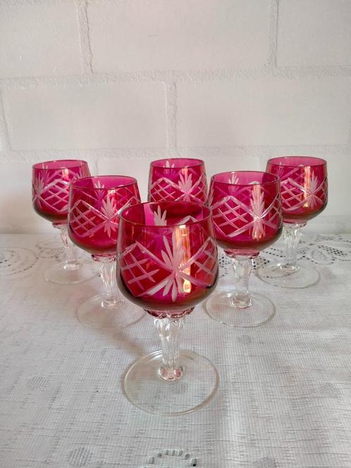 Set prachtige wijnglazen, Antiek en Kunst, Antiek | Glas en Kristal, Ophalen of Verzenden