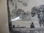Willem Gerard Hofker ets Bierwagen langs de Amstel, Antiek en Kunst, Kunst | Etsen en Gravures, Ophalen of Verzenden