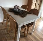 Rieten eetkamerstoelen (4 stuks), Huis en Inrichting, Stoelen, Ophalen, Gebruikt, Bruin