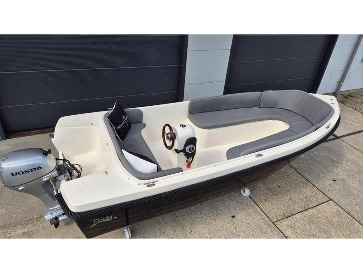 Gentle 480 sloep met honda 15pk & afdekzeil opmaat, Watersport en Boten, Sloepen, Gebruikt, 10 tot 30 pk, 3 tot 6 meter, Buitenboordmotor
