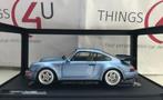 Solido 1:18 Porsche 911 (964) Turbo 1990 blauw metallic, Hobby en Vrije tijd, Modelauto's | 1:18, Nieuw, Solido, Ophalen of Verzenden