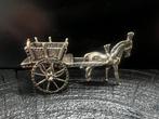 Zilveren miniatuur paard en wagen, Ophalen of Verzenden, Zilver