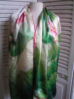 100% zijden sjaal met waterlelies nr PP 69, Kleding | Dames, Mutsen, Sjaals en Handschoenen, Verzenden, Zo goed als nieuw, Maat 46/48 (XL) of groter