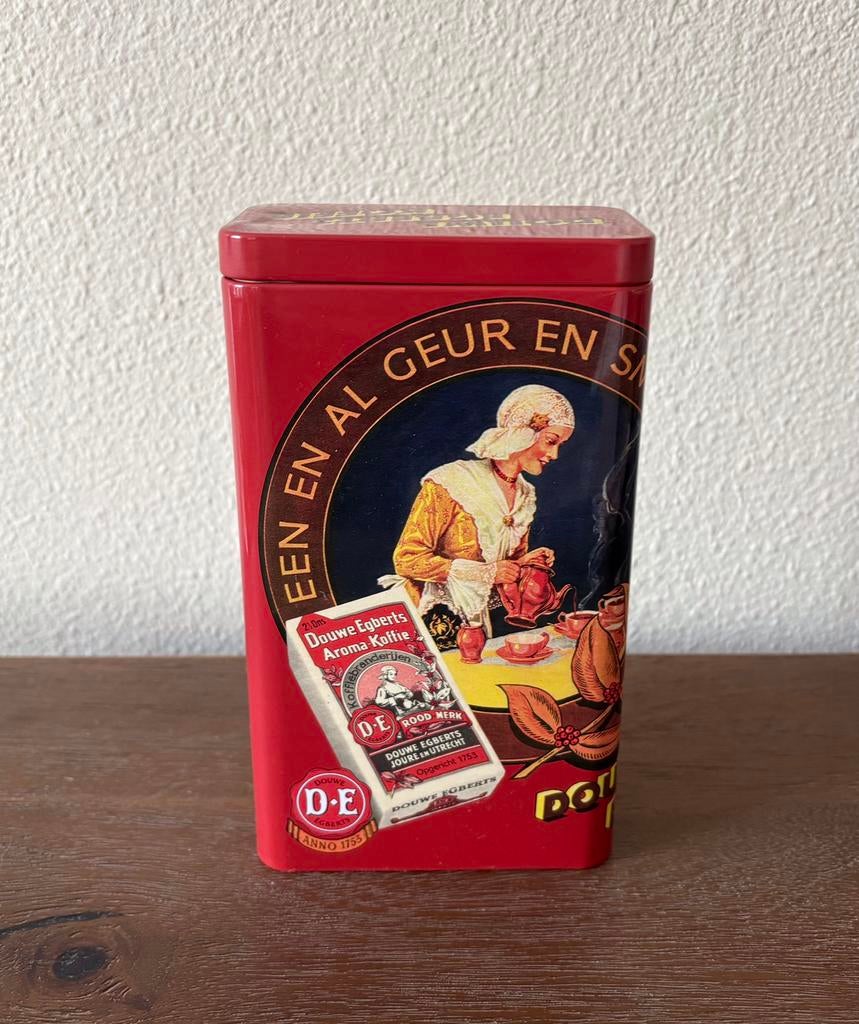 Vintage/nostalgisch koffieblik Douwe Egberts, Verzamelen, Blikken, Ophalen of Verzenden, Gebruikt, Koffie, Douwe Egberts