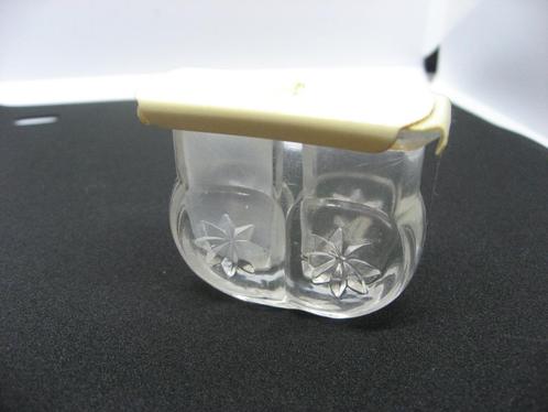 Peper en Zout stel glas met schuifje, Antiek en Kunst, Antiek | Glas en Kristal, Ophalen of Verzenden