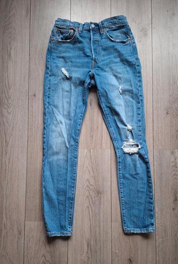 Levi’s 501 S Skinny jeans W27 L30 – distressed blauw beschikbaar voor biedingen