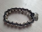 Metalen tonnetjes armband met 2 bedels, Ophalen of Verzenden, Zilver