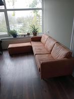 Mooie bruine bank met hocker, Huis en Inrichting, 250 tot 300 cm, Gebruikt, Ophalen of Verzenden, Rechte bank