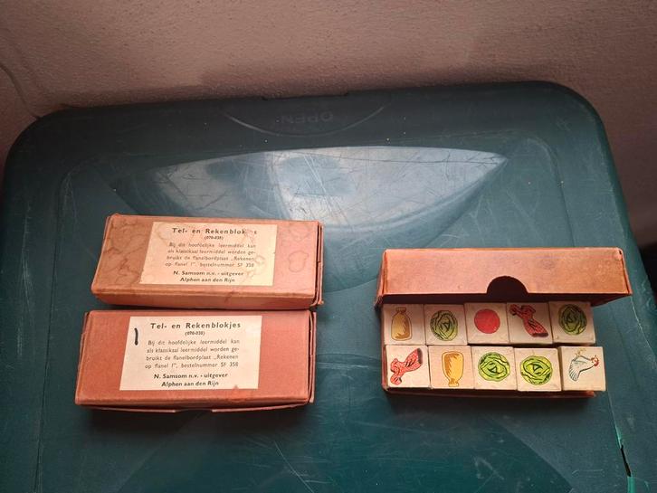 Oude Tel en Reken Blokjes - Educatief Speelgoed, Kinderen en Baby's, Speelgoed | Educatief en Creatief, Gebruikt, Taal en Lezen