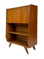 Vintage Secretaire Wandkast Werkplek Jaren 60 Teak Fineer