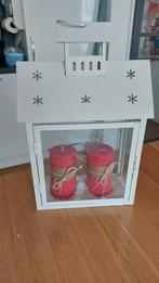 Windlicht / Lantaarn met inhoud, Huis en Inrichting, Woonaccessoires | Kandelaars en Kaarsen, Ophalen of Verzenden, Hout, 25 tot 50 cm