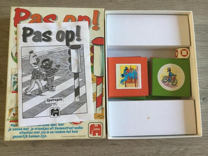 Pas op Spel -Sesamstraat, Hobby en Vrije tijd, Gezelschapsspellen | Bordspellen, Gebruikt, Een of twee spelers, Ophalen of Verzenden