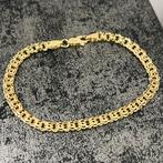14k gouden armband massief schakel model nieuw, Ophalen of Verzenden, Zo goed als nieuw, Goud