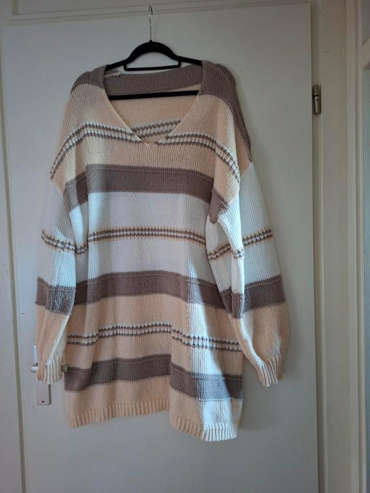 Warme trui maat 54, Kleding | Dames, Grote Maten, Zo goed als nieuw, Trui of Vest, Beige, Ophalen of Verzenden
