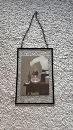 Lijst met zwart metaal/glas met bijzondere prent, Ophalen of Verzenden, Nieuw, Metaal of Aluminium, Minder dan 50 cm