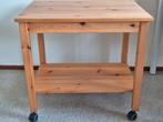 Grenen Trolley / Bijzettafel op wielen, Ophalen