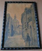 Ferdinand H. V. Wolde - Litho, Stadsgezicht - Leiden, Antiek en Kunst, Ophalen of Verzenden