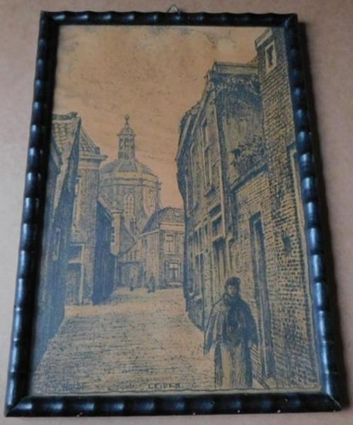 Ferdinand H. V. Wolde - Litho, Stadsgezicht - Leiden, Antiek en Kunst, Kunst | Litho's en Zeefdrukken, Ophalen of Verzenden