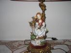 mooi bronzen tafellamp met kap )vintage, Gebruikt, Minder dan 50 cm, Metaal, Klassiek vintage