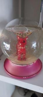Vintage Glazen Snow Globe met Houten Voet, Ophalen of Verzenden