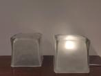 2x IKEA Iviken Ice Cube lamp ijsblokjes lampen glas jaren 90, Gebruikt, ., Ophalen of Verzenden, Glas