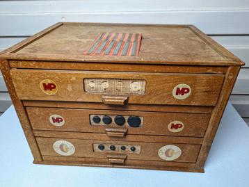 Horloge reparatie Vintage Kist met lades! Vol! beschikbaar voor biedingen