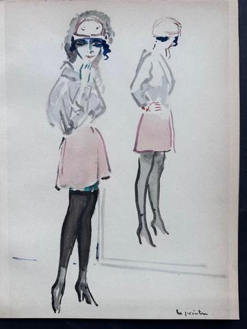 Kees van Dongen pochoir 1925 Croquis beschikbaar voor biedingen