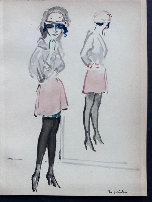 Kees van Dongen pochoir 1925 Croquis, Antiek en Kunst, Kunst | Litho's en Zeefdrukken, Ophalen of Verzenden
