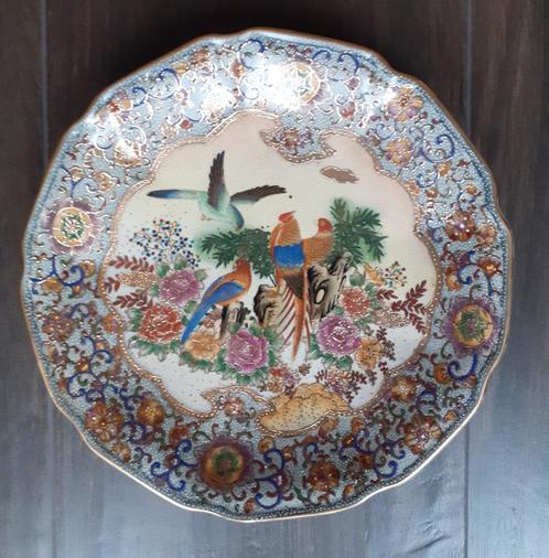 bord sierbord vogels papegaaien handgeschilderd PG gemerkt, Antiek en Kunst, Antiek | Wandborden en Tegels, Ophalen of Verzenden