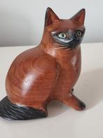 Vintage 1960 gedetailleerd houtsnijwerk Perzische kat, Antiek en Kunst, Ophalen of Verzenden