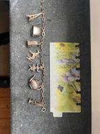 Zilveren bedelarmband met diverse bedels, Ophalen of Verzenden, Gebruikt, Zilver, Met bedels of kralen