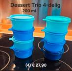 TUPPERWARE Dessert Trio-Quattro 200 ml (4) blauw of Tropical, Huis en Inrichting, Keuken | Tupperware, Ophalen of Verzenden, Nieuw
