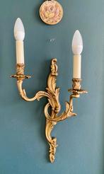 Vintage rococo messing wandlamp, Huis en Inrichting, Ophalen of Verzenden, Zo goed als nieuw