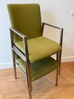 4 stoelen Nexo (Goossens) met RVS frame in geelgroene, Huis en Inrichting, Stoelen, Ophalen, Overige kleuren, Zo goed als nieuw