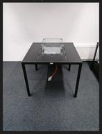Vuurtafel-Eettafel met RVS brander, glasombouw en afdekplaat, Ophalen, Nieuw