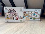 Houten speelgoed Plan Toys Treinbaan en Station Set, Ophalen of Verzenden, Zo goed als nieuw, Overige typen