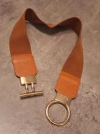 Elastische Riem Bruin met Goud, Kleding | Dames, Riemen en Ceinturen, Ophalen, Tailleriem, Zo goed als nieuw, Bruin