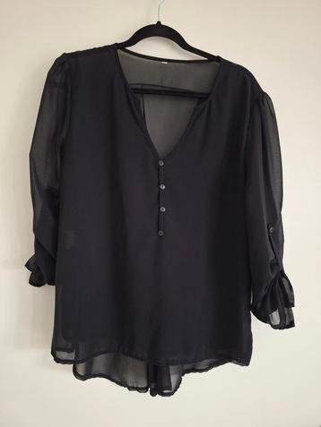 Zwarte blouse, maat XL (valt als L) beschikbaar voor biedingen