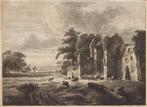 Johann Christian Klengel n. v d Velde ets Kudde Koeien Ruine, Antiek en Kunst, Kunst | Etsen en Gravures, Ophalen