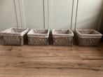4 Rietmanden met bloemenstof voor IKEA Kallax, Huis en Inrichting, Ophalen, Gebruikt, Overige materialen, Minder dan 50 cm