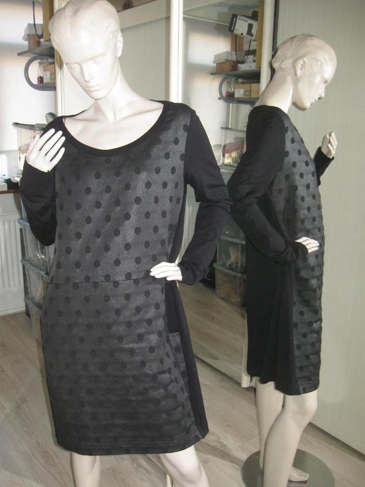 CORA KEMPERMAN mooie zwarte jurk maat XL goede staat, Kleding | Dames, Jurken, Zo goed als nieuw, Maat 42/44 (L), Zwart, Onder de knie