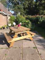 Duurzame handgemaakt picknicktafel tuintafel picknickbank, Ophalen of Verzenden, Nieuw, Rechthoekig