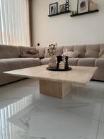 Prachtige salontafel marmeren beige japandi, 100 tot 150 cm, Zo goed als nieuw, Minder dan 50 cm, Rechthoekig