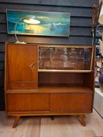 Vintage highboard wandkast teak kast mid century design, Huis en Inrichting, Kasten | Wandmeubels, Ophalen, .., Gebruikt, Minder dan 150 cm