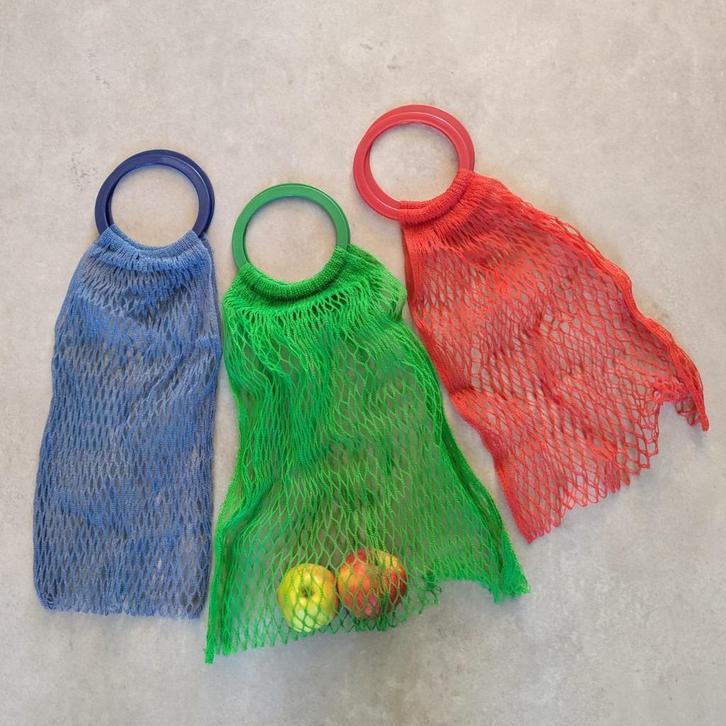 3 x vintage retro net tas nettas boodschappentas, Verzamelen, Retro, Overige typen, Ophalen of Verzenden